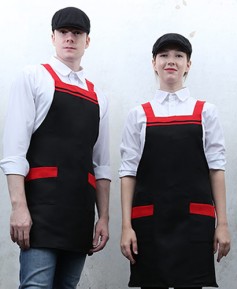 AP-29 블랙 가슴 두줄 배색 앞치마