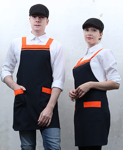 AP-30 네이비 가슴 두줄 배색 앞치마