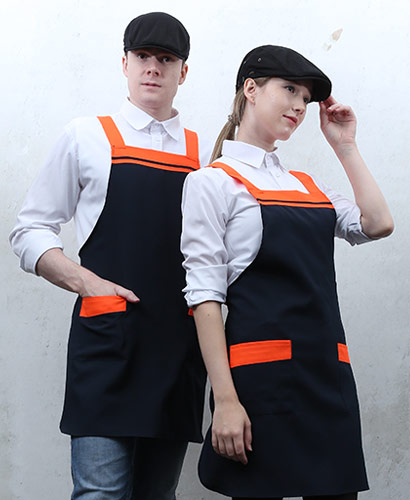 AP-30 네이비 가슴 두줄 배색 앞치마