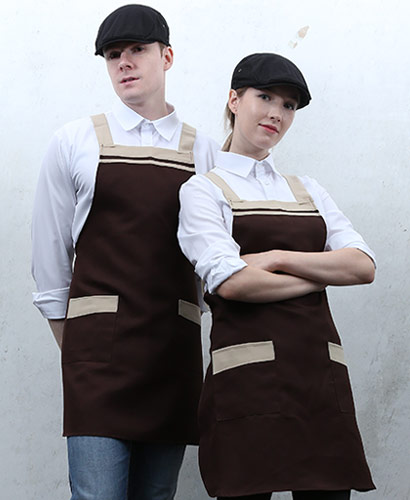 AP-31 커피가슴 두줄 배색 앞치마 (141)