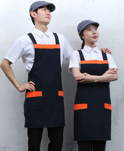 AP-34 네이비 가슴배색 앞치마