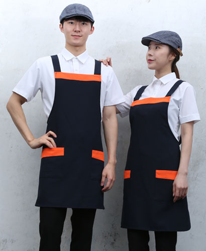 AP-34 네이비 가슴배색 앞치마