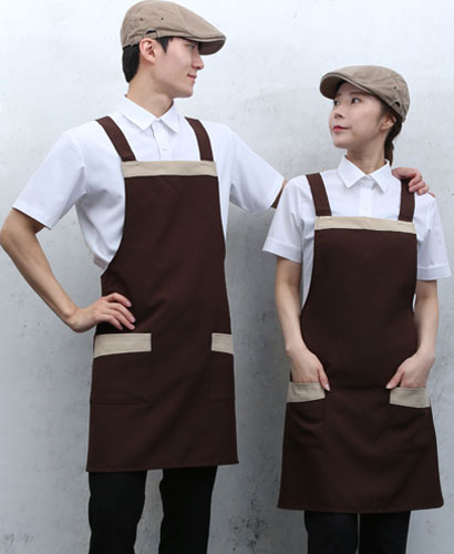 AP-35 커피 가슴배색 앞치마