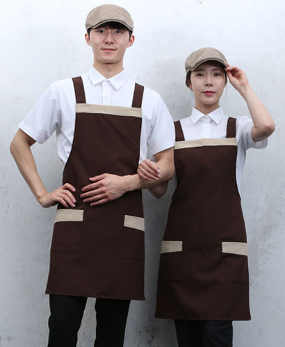AP-35 커피 가슴배색 앞치마