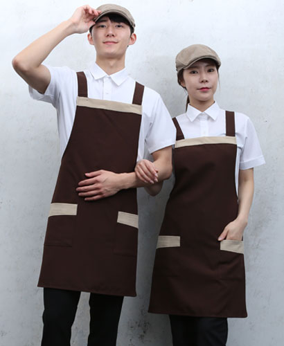 AP-35 커피 가슴배색 앞치마