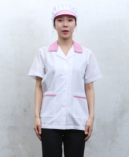 HA-648 핑크 체크카라 반팔