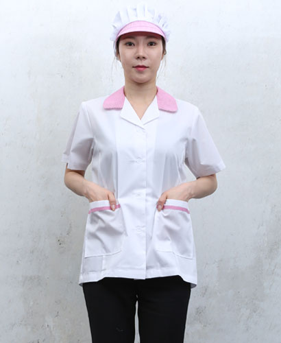 HA-648 핑크 체크카라 반팔