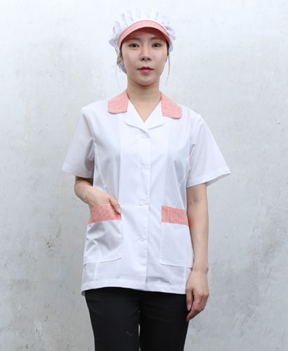 HA-649 오렌지 체크카라 반팔