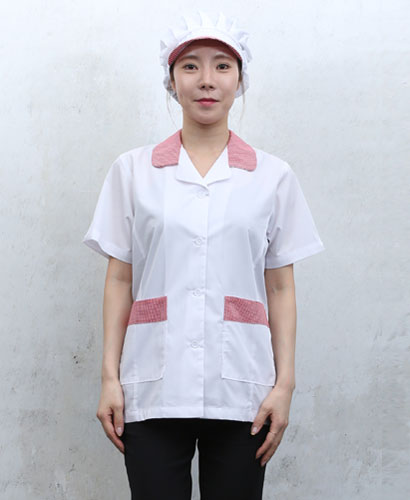 HA-651 레드 체크카라 반팔