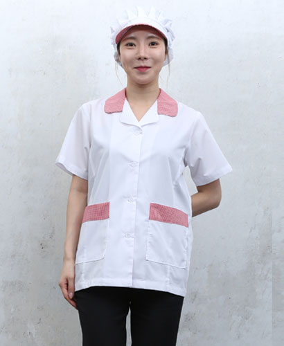 HA-651 레드 체크카라 반팔