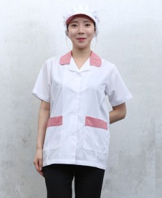 HA-651 레드 체크카라 반팔