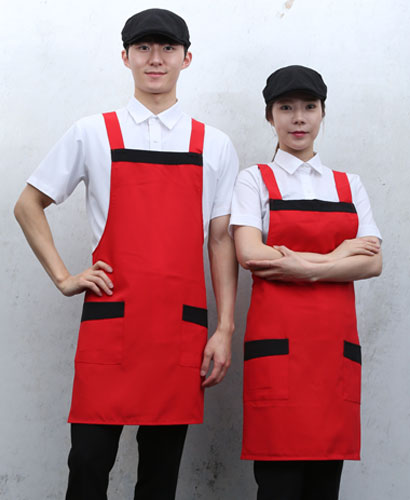 AP-36 적색 가슴배색 앞치마