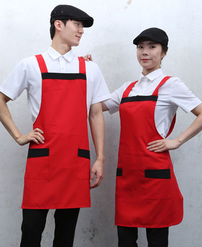 AP-36 적색 가슴배색 앞치마