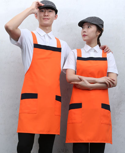 AP-38 오렌지 가슴배색 앞치마