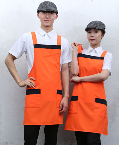 AP-38 오렌지 가슴배색 앞치마