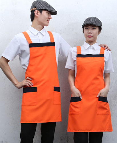 AP-38 오렌지 가슴배색 앞치마