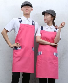 AP-15 핑크 어깨줄지 배색 앞치마ㅡㅡ ◐면혼방◑