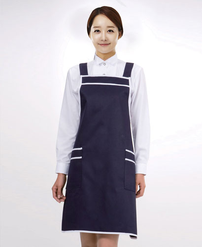 AP-93 곤색 흰띠 포인트 앞치마