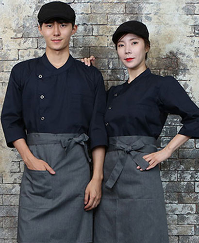 KO-717-3 네이비 칠부 슬립 조리복 (152)