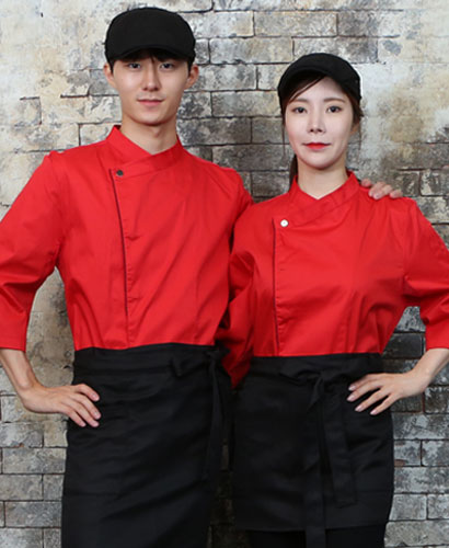 KO-711-5  레드/네이비 띠배색 원버튼 스냅 7부(242)