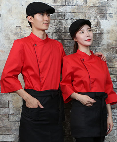 KO-711-5  레드/네이비 띠배색 원버튼 스냅 7부(242)