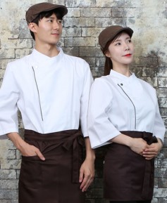 KO-711-2 화이트/네이비 띠배색 원버튼 스냅 7부(242)