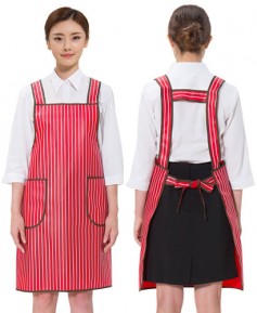 AP-3023 적색줄지 매쉬 방수앞치마(소)