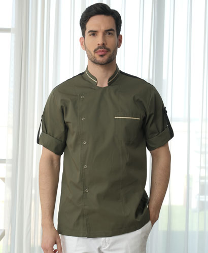 KO-705-2 넥라인  롤업 소매  ㅡㅡㅡㅡ   (카키/화이트 선택)(332) (칠부/반팔겸용)