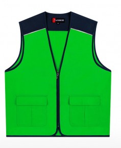 LD-22 형광연두  반사 파이핑 조끼