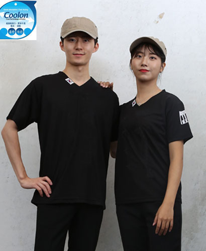 KO-6428 블랙 ★  V넥 헤리태극기 기능성 티셔츠