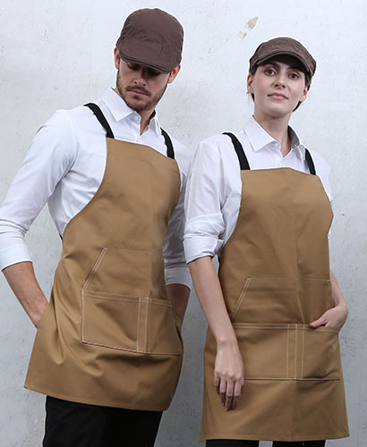 AP-5232 올리브 배색끈 캔버스앞치마