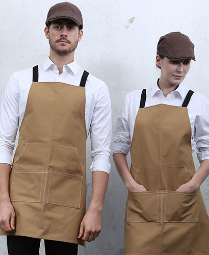 AP-5232 올리브 배색끈 캔버스앞치마