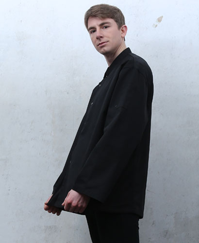 KO-177  블랙 싱글 스냅단추 조리복 ㅡㅡㅡ  빅사이즈((긴팔))