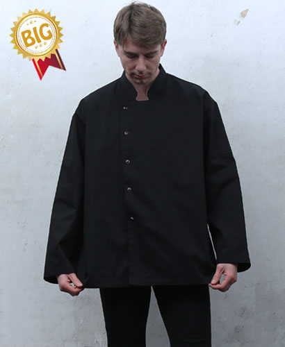 KO-177  블랙 싱글 스냅단추 조리복 ㅡㅡㅡ  빅사이즈((긴팔))