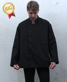 KO-177  블랙 싱글 스냅단추 조리복 ㅡㅡㅡ  빅사이즈((긴팔))