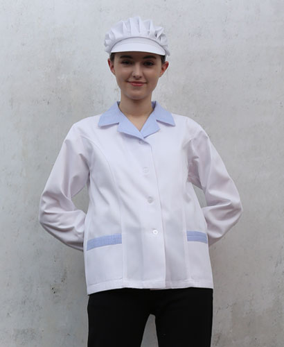 HA-634  30수 하늘체크 카라위생복 ㅡ(얇은원단)