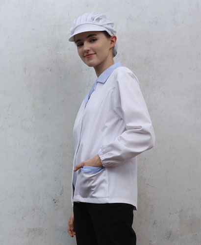 HA-634  30수 하늘체크 카라위생복 ㅡ(얇은원단)