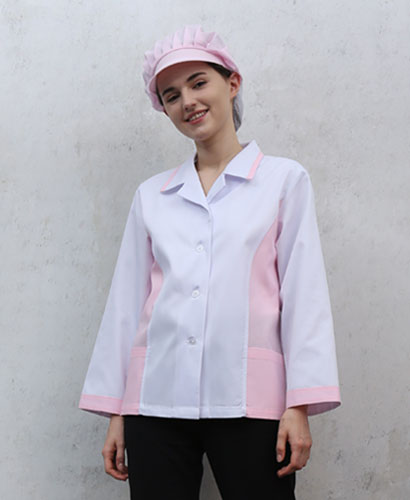 HA-38 핑크 옆배색 포인트 위생복