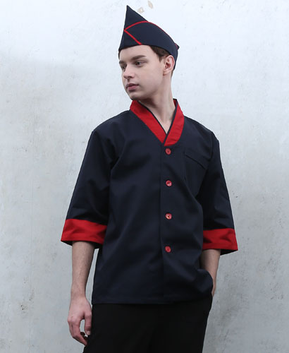 HA-00 남 한복형 배색 위생복