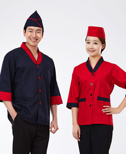 HA-00 남 한복형 배색 위생복