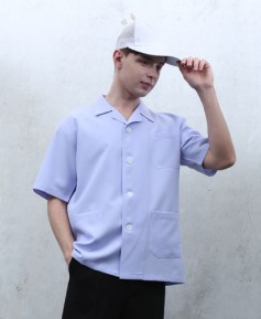 HA-76  남성 형광백색 폴리 반팔