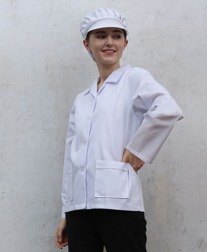 HA-28 백색 여성 기본위생복 ㅡㅡㅡㅡ 소매일자형