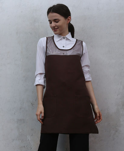 AP-936 커피 망사 원피스 앞치마