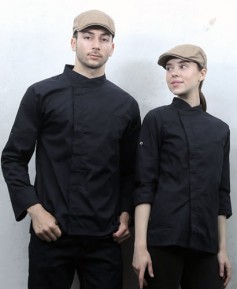 KO-190-3 블랙   히든스냅 롤업ㅡㅡㅡㅡ조리복(반팔겸용)(등판쿨메시)