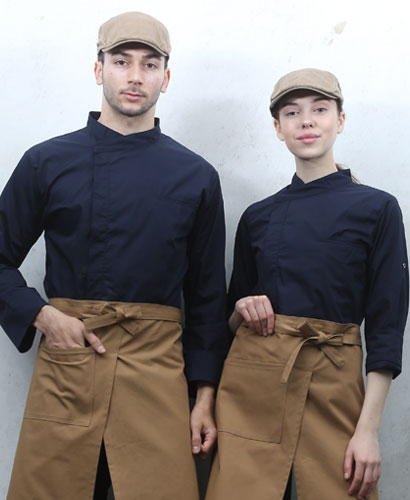 KO-190-4-1 네이비 히든스냅 롤업ㅡㅡ 조리복(반팔겸용)