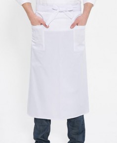 AP-407  허리 롱 화이트 앞치마