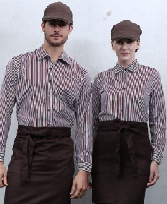 Y-816 자주 스트라이프 긴팔 셔츠