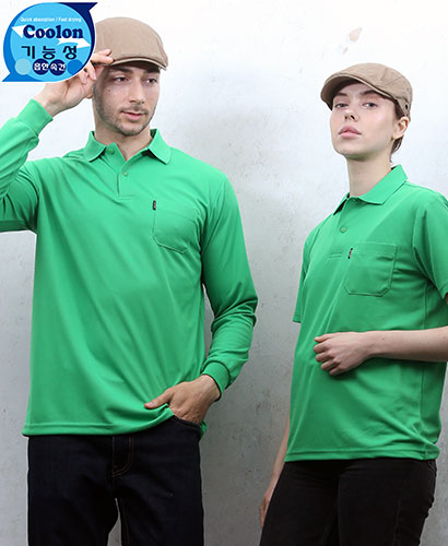 ▶T-18 그린 기능성 베이직 단체복◀ㅡ(주머니있음)