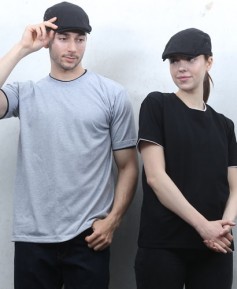 ▶T3-74 반팔 이중면 라운드ㅡㅡㅡㅡ(검정/멜란지)