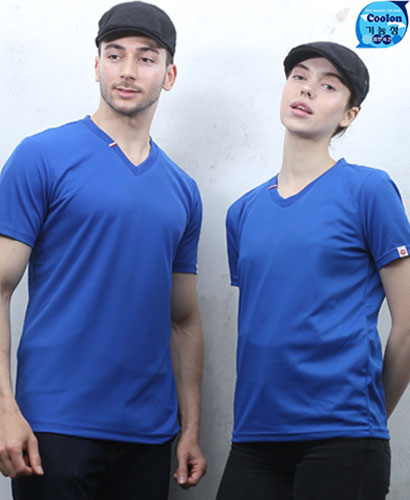 T3-43 코발트 반팔((기능성)) V넥 고급형ㅡㅡ 헤리 포인트